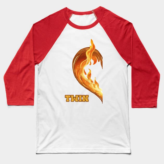 1/2 Heart flame Girls Baseball T-Shirt by FehuMarcinArt